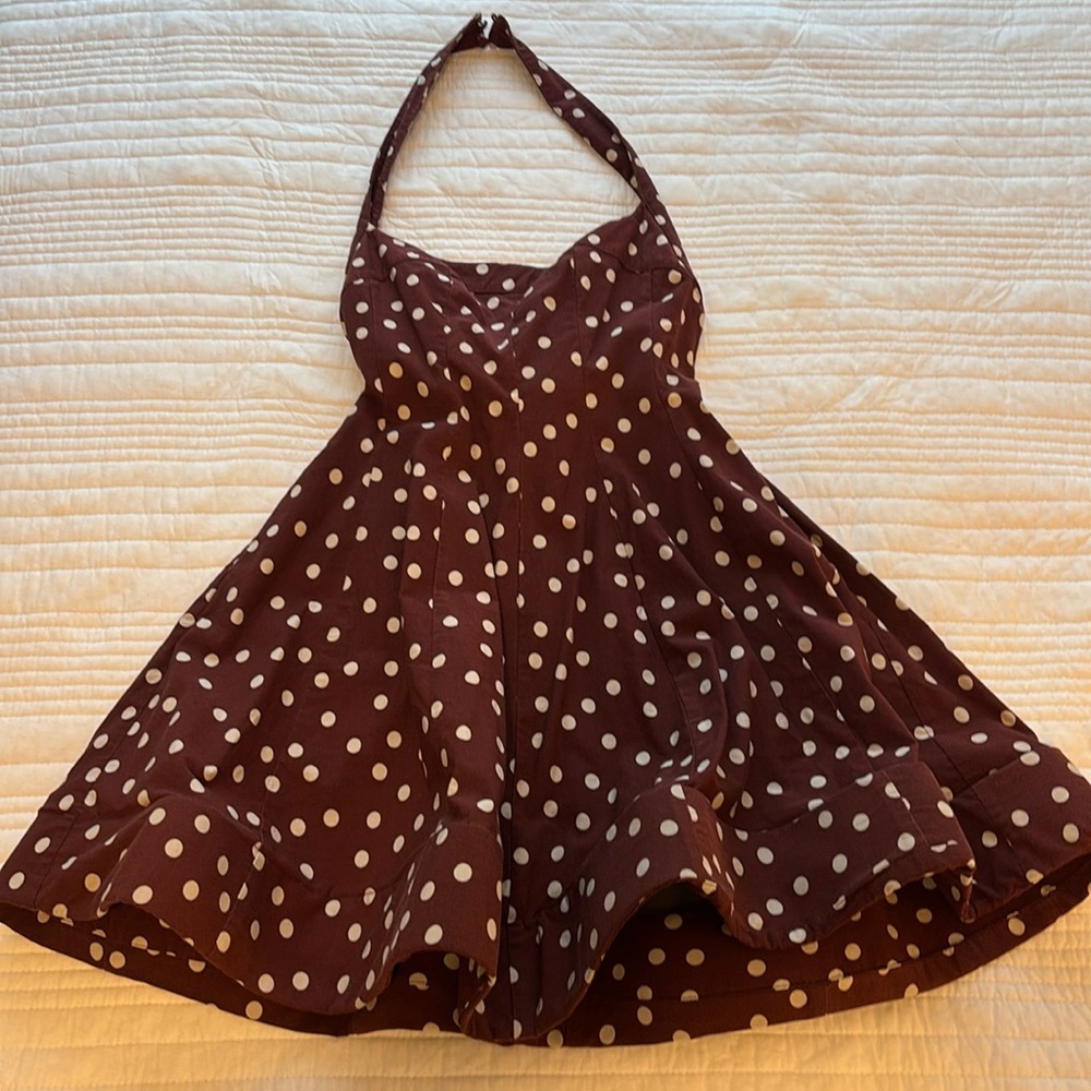 Maeve Anthropologie Retro Halter Polka Dot Dress size XS